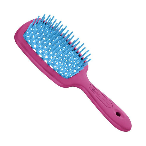 Janeke Janeke Superbrush Small Fuchsia/Turquoise – Model No. 86SP234 FUX Hair Brush Maroon