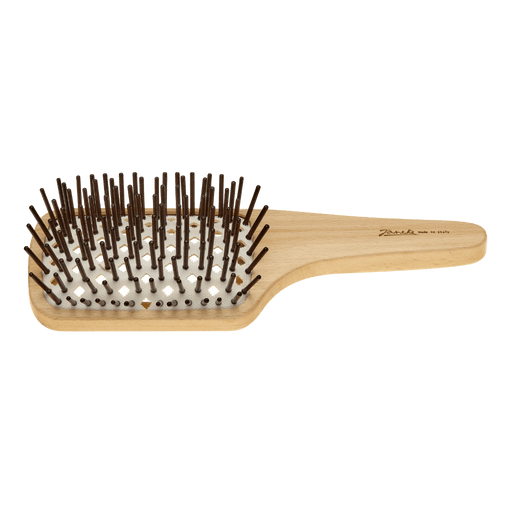 KOH-I-NOOR Beauty USA Janeke Wooden SuperBrush – Anti-Static Beech Wood Brush with Hornbeam Pins Hair Brush Black