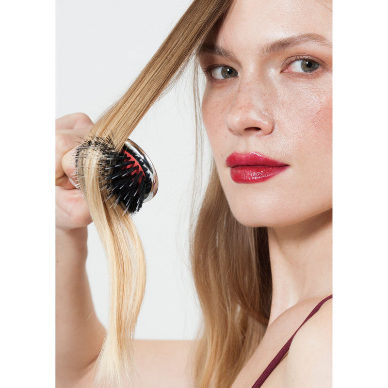 KOH-I-NOOR Beauty USA Janeke Pneumatic Hair Brush – Boar Bristle & Nylon Pin Detangling Brush (Chrome & Gold) Hair Brush Lavender Gold / Large,Gold / Extra Large,Chrome / Large,Chrome / Extra Large