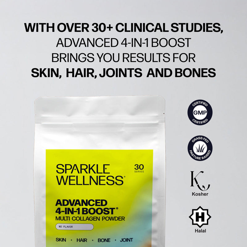 Sparkle Wellness Advanced 4-in-1 Boost Dietary Supplement Light Gray No Flavor,Acai Lemonade,Chocolate,Mixed Berry,Orange,Tropical