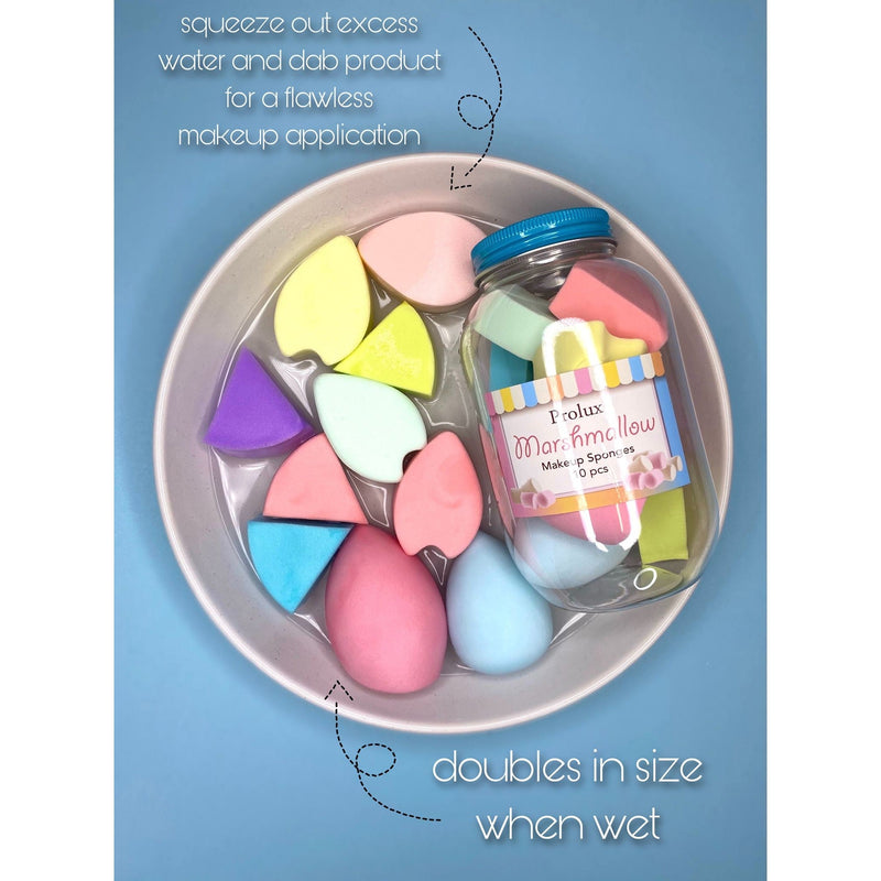 Prolux Cosmetics Marshmallow 10pc Makeup Sponges Light Slate Gray