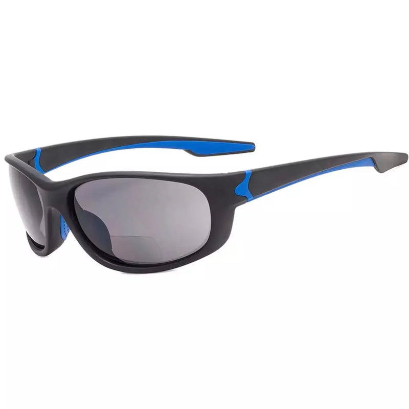 eyekeeper.com Sport Bifocal Stylish Chic Reading Sunglasses TR90 TH6145-B Sunglasses White Smoke Matte Black Blue / +1.00,Matte Black Blue / +1.25,Matte Black Blue / +1.50,Matte Black Blue / +1.75,Matte Black Blue / +2.00,Matte Black Blue / +2.25,Matte Black Blue / +2.50,Matte Black Blue / +3.00,Matte Black Blue / +3.50
