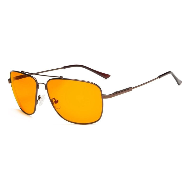eyekeeper.com Pilot Blue Light Blocking Eyeglasses DS1801 Eyeglasses Orange Brown / without magnification