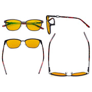eyekeeper.com Blue Light Filter Glasses Classic Reading Glasses LX19018-BB90 Eyeglasses Goldenrod Black / without magnification,Purple / without magnification,Red / without magnification