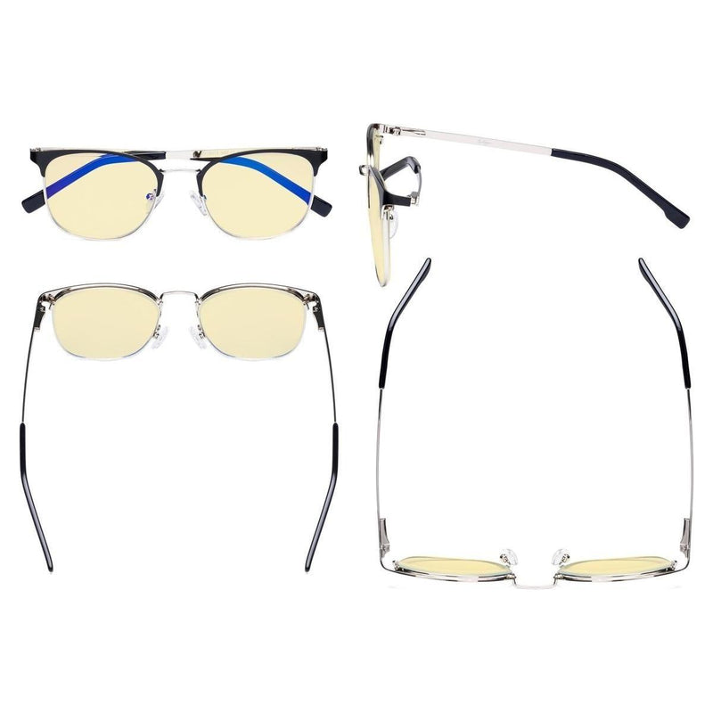 eyekeeper.com Blue Light Filter Glasses Classic Reading Glasses LX19018-BB90 Eyeglasses Antique White Black / without magnification,Purple / without magnification,Red / without magnification