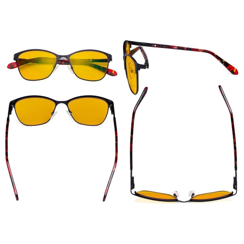 eyekeeper.com Blue Light Blockers Glasses Classic Style Eyeglasses LX19023-BB90 Eyeglasses Goldenrod Black / without magnification,Blue / without magnification,Red / without magnification