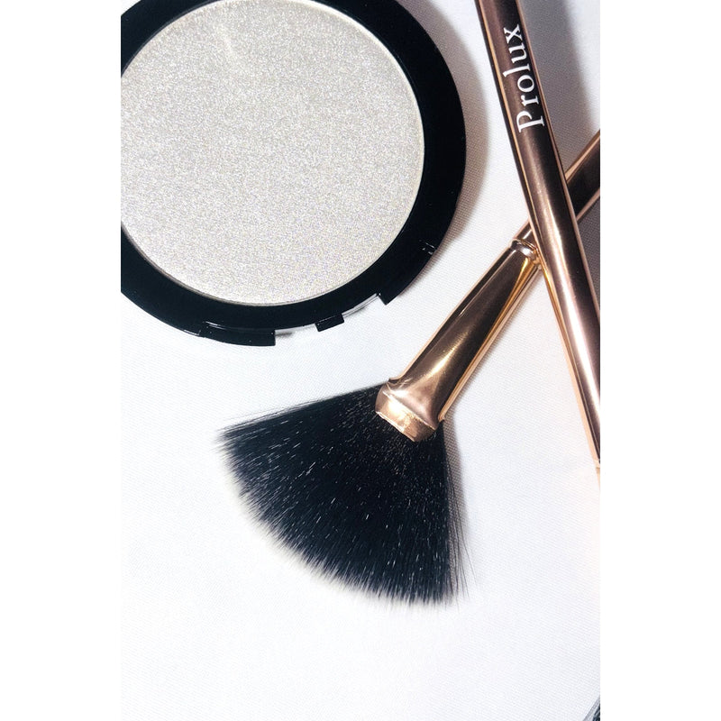 Prolux Cosmetics Rose Gold Fan Brush Fan Brush White Smoke