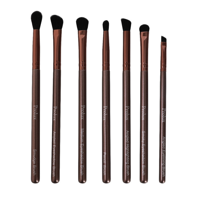 Prolux Cosmetics Deluxe Eye Essentials 7pc Brush Set White Smoke