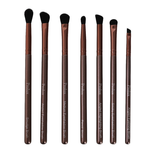 Prolux Cosmetics Deluxe Eye Essentials 7pc Brush Set White Smoke