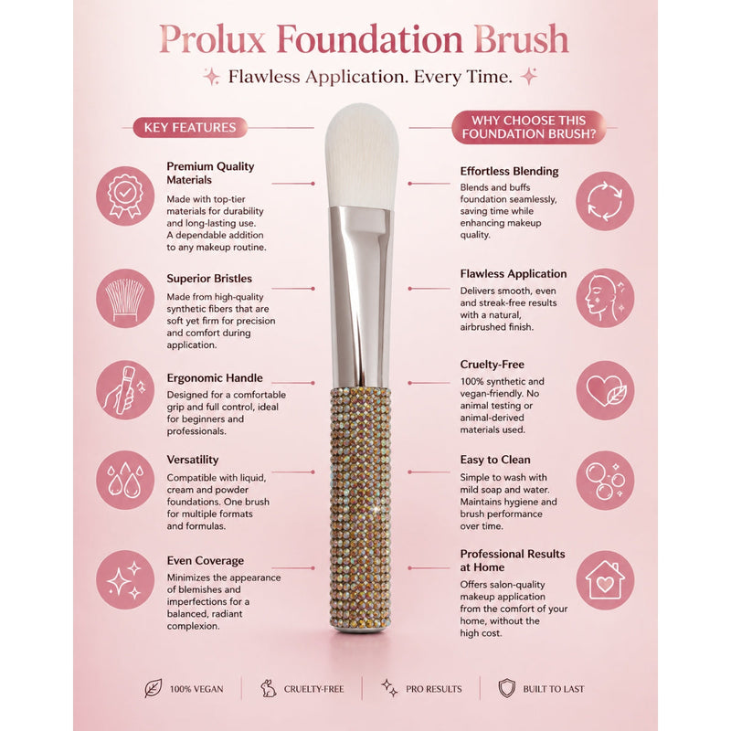 Prolux Cosmetics Foundation Brush Foundation Brush Misty Rose