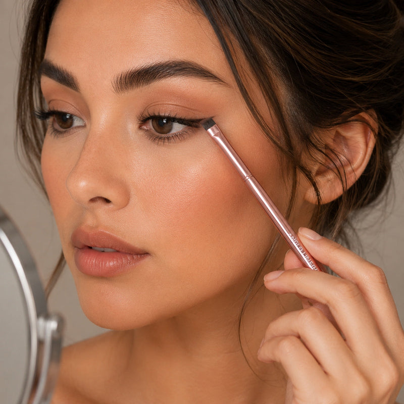 Prolux Cosmetics Rose Gold Angled Liner Brush Angled Liner Brush Dark Salmon