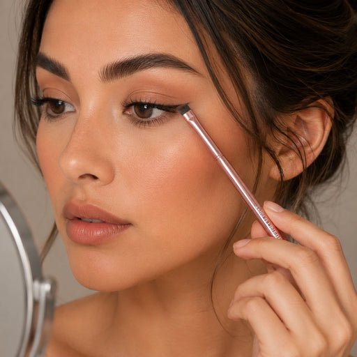 Prolux Cosmetics Rose Gold Angled Liner Brush Angled Liner Brush Dark Salmon