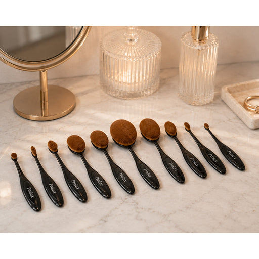 Prolux Cosmetics Oval Deluxe Brush Set Brush Set Gray