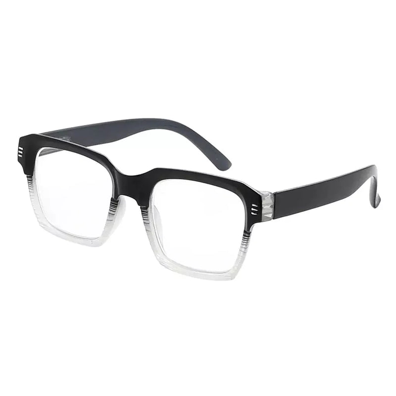 eyekeeper.com Square Reading Glasses Fashionable Readers R2024 Eyeglasses White Smoke Black / without magnification,Black / +0.50,Black / +0.75,Black / +1.00,Black / +1.25,Black / +1.50,Black / +1.75,Black / +2.00,Black / +2.25,Black / +2.50,Black / +2.75,Black / +3.00,Black / +3.50,Black / +4.00