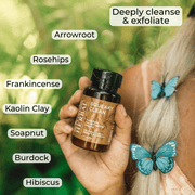 Ora's Amazing Herbal Squeaky Clean, Soap Free Facial Exfoliating Cleansing Powder Dark Khaki Full Size