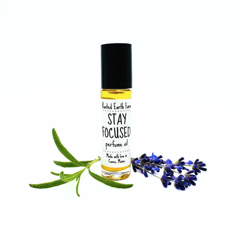 Rooted Earth Farm + Apothecary Stay Focused Perfume Oil Organic Perfumes White Smoke