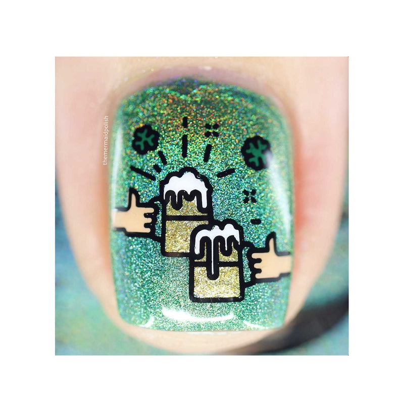 UberChic Beauty St Patrick's Day-06 Stamping Plate Gray