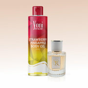 yoni rescue Strawberry Pineapple 2 pc set - Body Oil + Eu De Parfum bundles White Smoke
