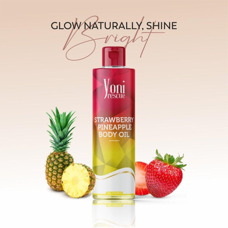 yoni rescue Strawberry Pineapple 2 pc set - Body Oil + Eu De Parfum bundles White Smoke