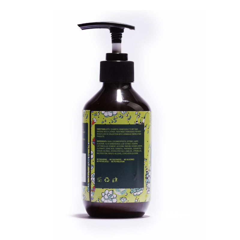 Caribbean Emerald Strengthening Shampoo  with aloe vera extract Shampoo White Smoke