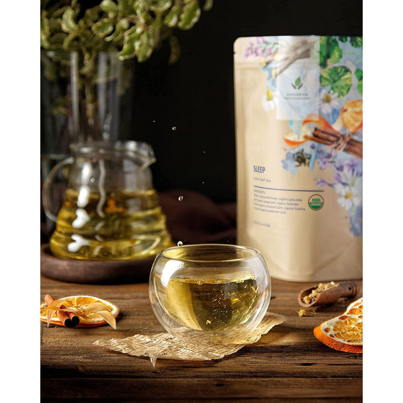 Gardenika Shop Sleep Tea, Evening Relaxation | Chamomile Lavender Gotu Kola | Organic Loose Leaf Tea Black