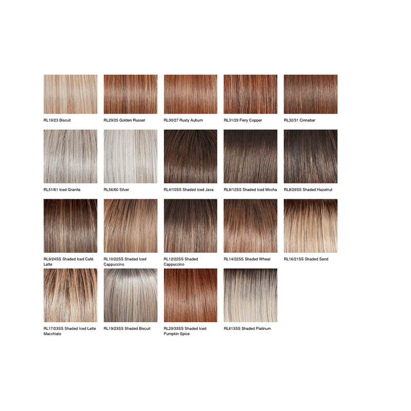 VIP Extensions Raquel Welch Style Society Wig Synthetic Wig White Smoke RL10/22SS Shaded Iced Cappuccino,RL12/22SS Shaded Cappuccino,RL14/22SS Shaded Wheat,RL17/23SS Shaded Iced Latte Macchiato,RL29/33SS Shaded Iced Pumpkin Spice,RL4/10SS Shaded Iced Java,RL613SS Shaded Platinum,RL8/12SS Shaded Iced Mocha,RL8/29SS Shaded Haze