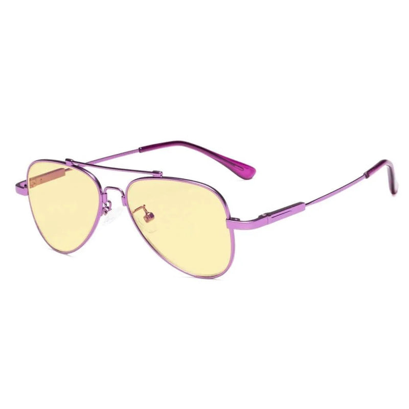 eyekeeper.com Stylish Blue Light Blocking Eyeglasses for Kids TMK1801 Eyeglasses White Smoke Purple / without magnification