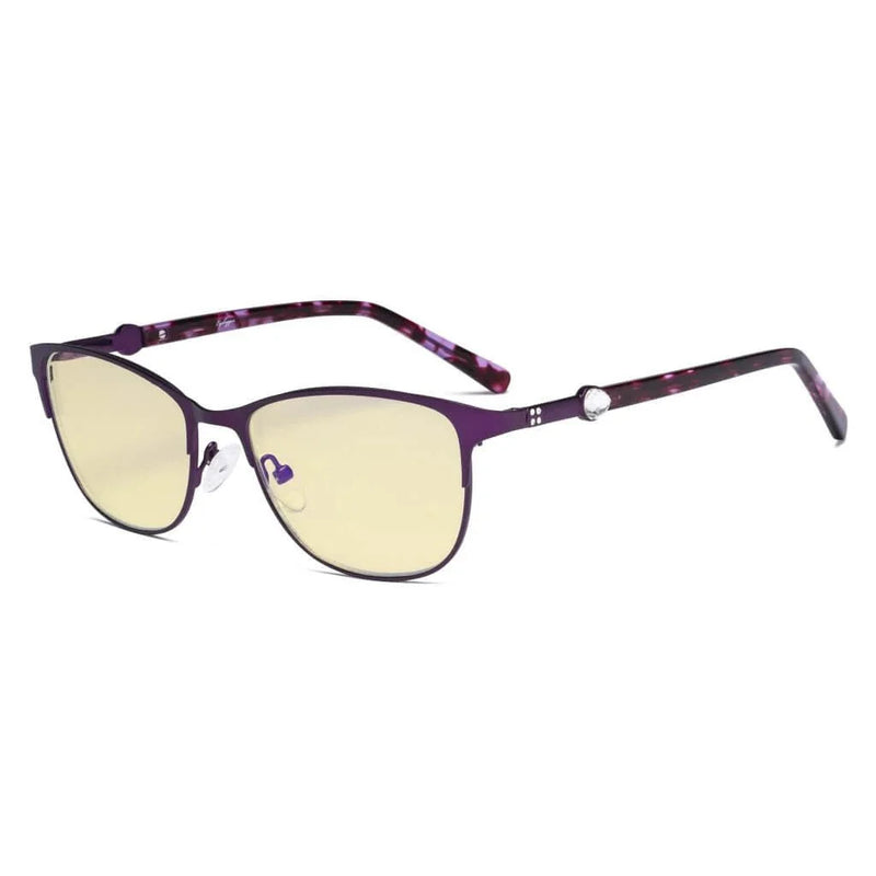 eyekeeper.com Stylish Blue Light Blocking Eyeglasses LX19022-BB60 Eyeglasses White Smoke Purple / without magnification