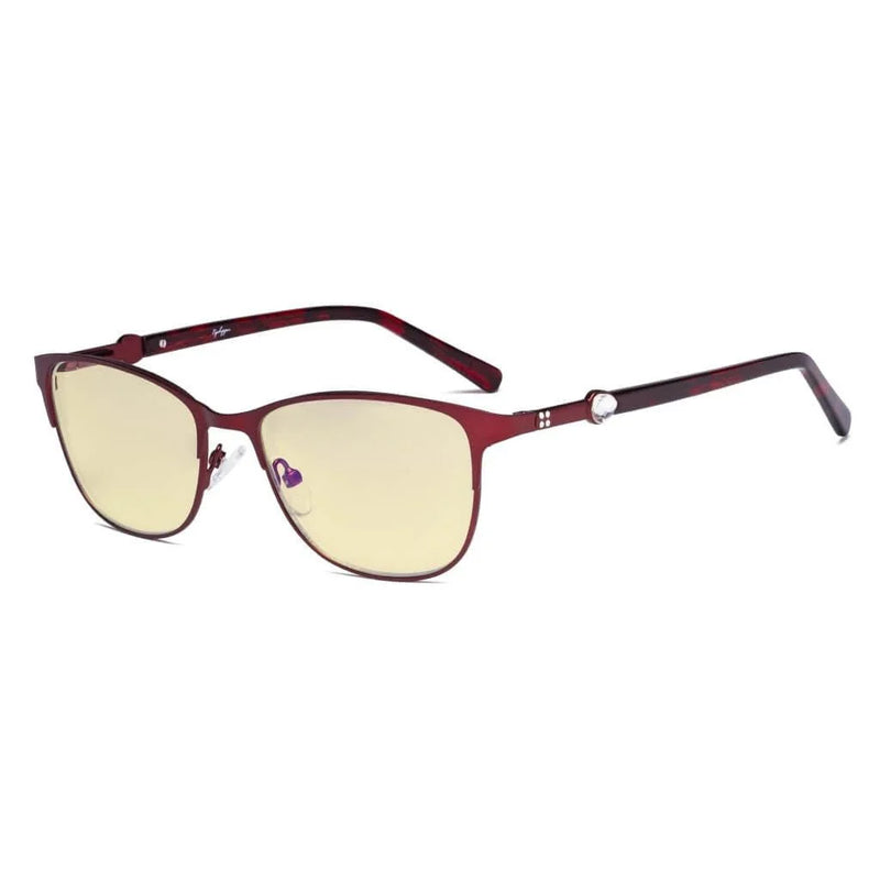 eyekeeper.com Stylish Blue Light Blocking Eyeglasses LX19022-BB60 Eyeglasses White Smoke Red / without magnification
