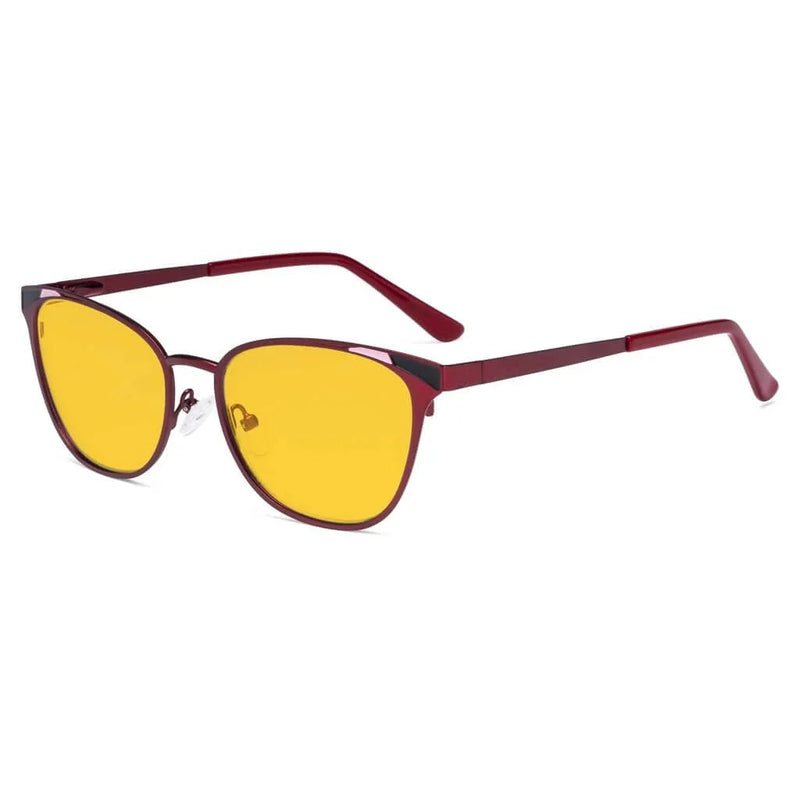 eyekeeper.com Stylish Blue Light Blocking Eyeglasses LX19035-BB90 Eyeglasses White Smoke Red / without magnification