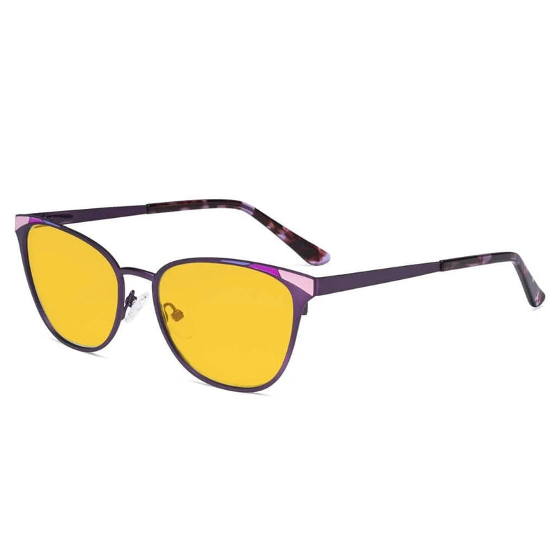 eyekeeper.com Stylish Blue Light Blocking Eyeglasses LX19035-BB90 Eyeglasses White Smoke Purple / without magnification