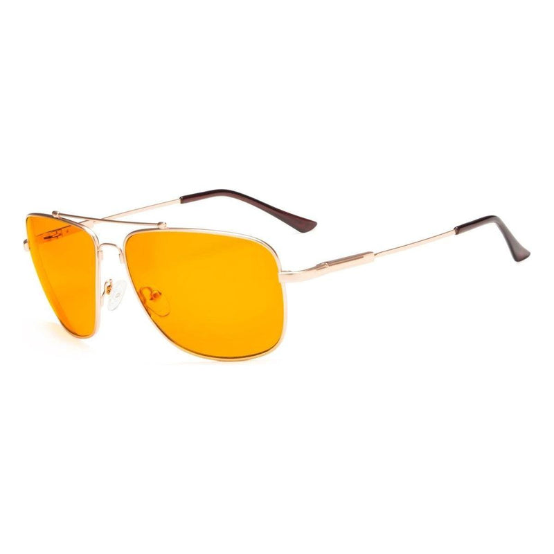 eyekeeper.com Stylish Blue Light Blocking Eyeglasses DS1803 Eyeglasses Orange Gold / without magnification
