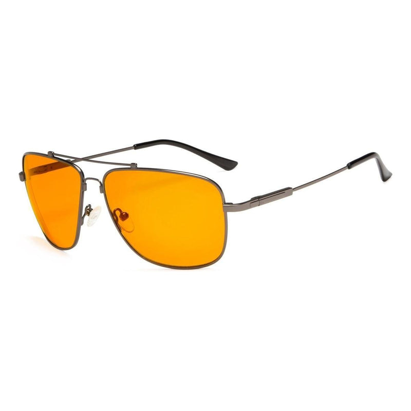 eyekeeper.com Stylish Blue Light Blocking Eyeglasses DS1803 Eyeglasses Orange Gunmetal / without magnification