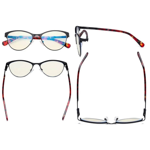 eyekeeper.com Stylish Blue Light Filter Eyeglasses LX19021-BB40 Eyeglasses White Smoke Black / without magnification,Blue / without magnification,Purple / without magnification