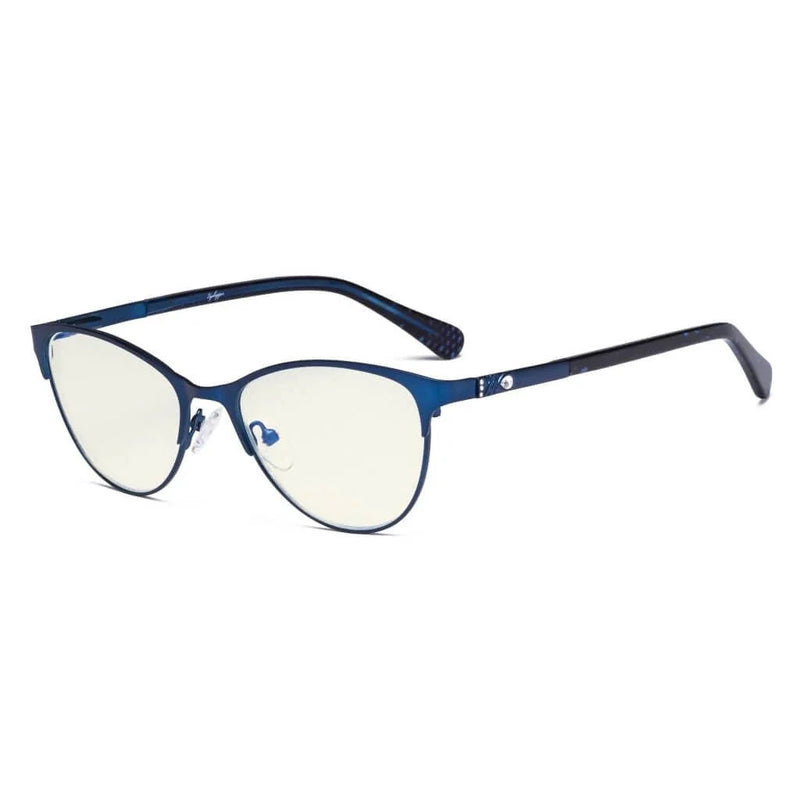 eyekeeper.com Stylish Blue Light Filter Eyeglasses LX19021-BB40 Eyeglasses White Smoke Blue / without magnification