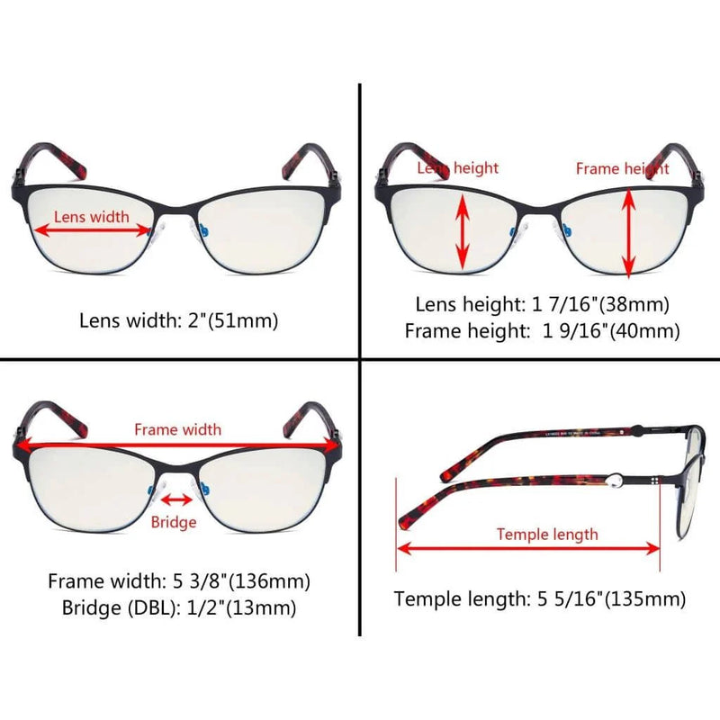 eyekeeper.com Stylish Blue Light Filter Eyeglasses LX19022-BB40 Eyeglasses White Smoke Black / without magnification,Purple / without magnification,Red / without magnification
