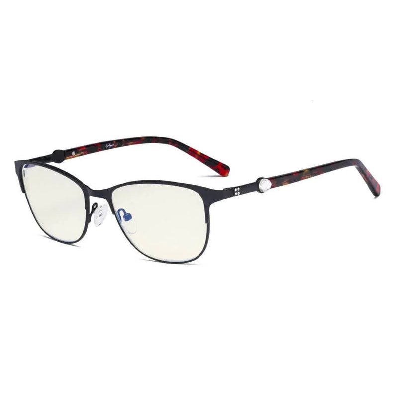 eyekeeper.com Stylish Blue Light Filter Eyeglasses LX19022-BB40 Eyeglasses White Smoke Black / without magnification