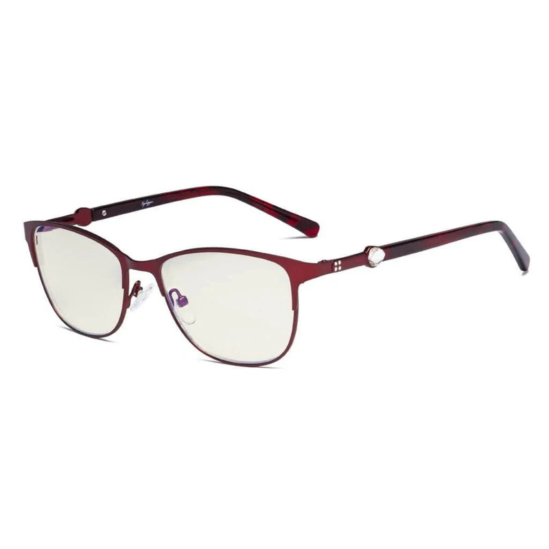 eyekeeper.com Stylish Blue Light Filter Eyeglasses LX19022-BB40 Eyeglasses White Smoke Red / without magnification
