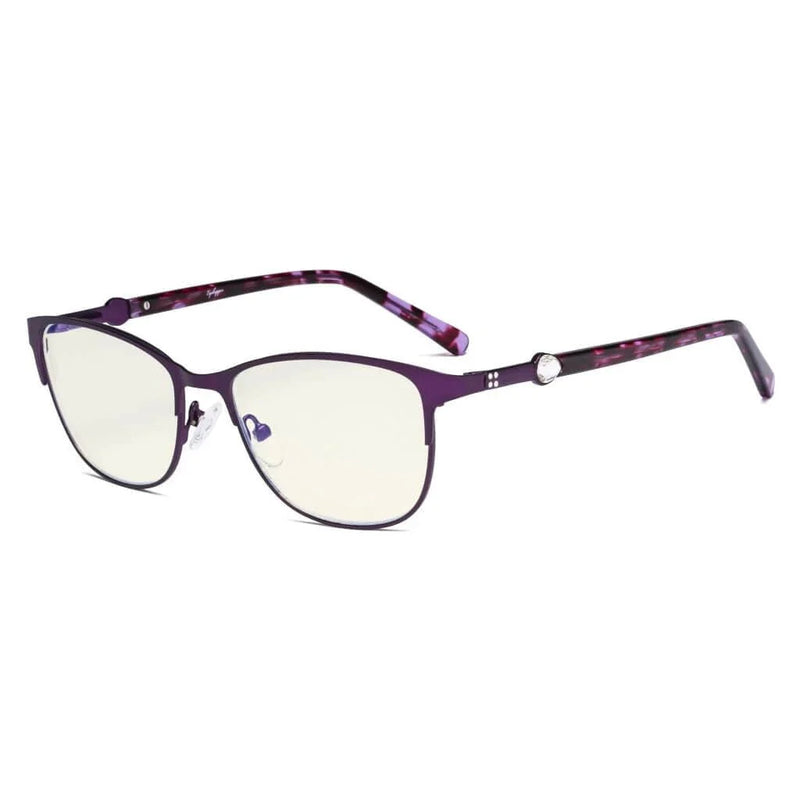 eyekeeper.com Stylish Blue Light Filter Eyeglasses LX19022-BB40 Eyeglasses White Smoke Purple / without magnification