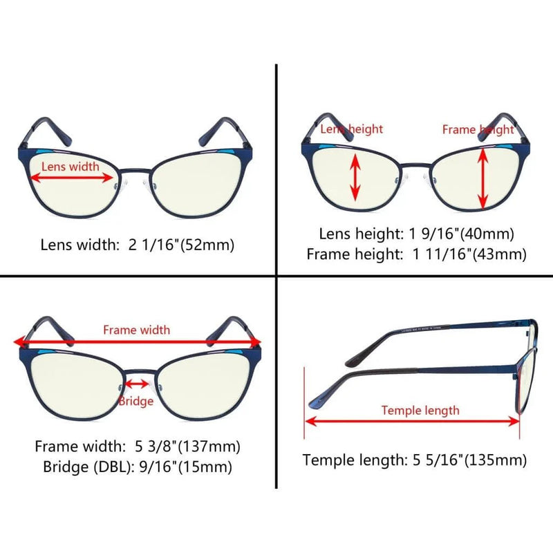 eyekeeper.com Stylish Blue Light Filter Eyeglasses LX19035-BB40 Eyeglasses White Smoke Black / without magnification,Blue / without magnification,Purple / without magnification,Red / without magnification