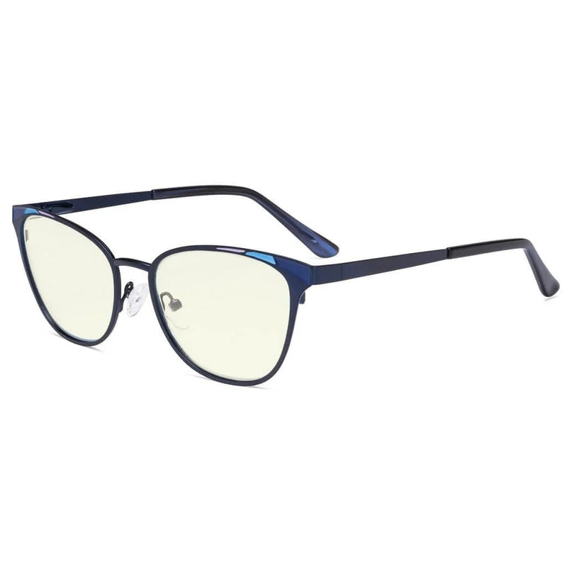eyekeeper.com Stylish Blue Light Filter Eyeglasses LX19035-BB40 Eyeglasses White Smoke Blue / without magnification