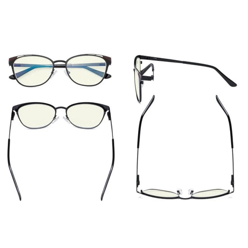 eyekeeper.com Stylish Blue Light Filter Eyeglasses LX19035-BB40 Eyeglasses White Smoke Black / without magnification,Blue / without magnification,Purple / without magnification,Red / without magnification