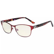 eyekeeper.com Stylish Blue Light Filter Reading Glasses LX17019 Eyeglasses White Smoke Red / without magnification,Red / +0.50,Red / +0.75,Red / +1.25,Red / +1.50