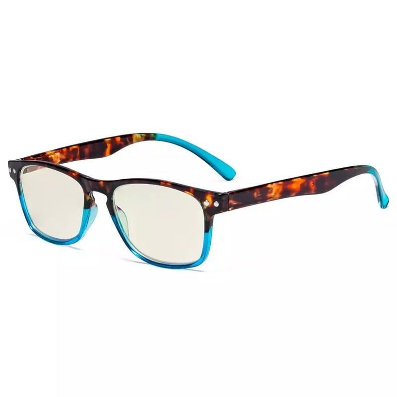 eyekeeper.com Stylish Blue Light Filter Reading Glasses UVR046D Eyeglasses White Smoke Tortoise Blue / +2.50,Tortoise Blue / +3.00
