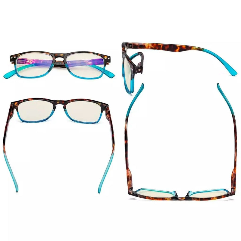 eyekeeper.com Stylish Blue Light Filter Reading Glasses UVR046D Eyeglasses White Smoke Tortoise Blue / +2.50,Tortoise Blue / +3.00,Tortoise Red / +2.25,Tortoise Red / +3.00,Tortoise Green / without magnification,Tortoise Green / +2.00,Tortoise Green / +2.50