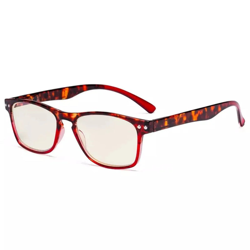 eyekeeper.com Stylish Blue Light Filter Reading Glasses UVR046D Eyeglasses White Smoke Tortoise Red / +2.25,Tortoise Red / +3.00