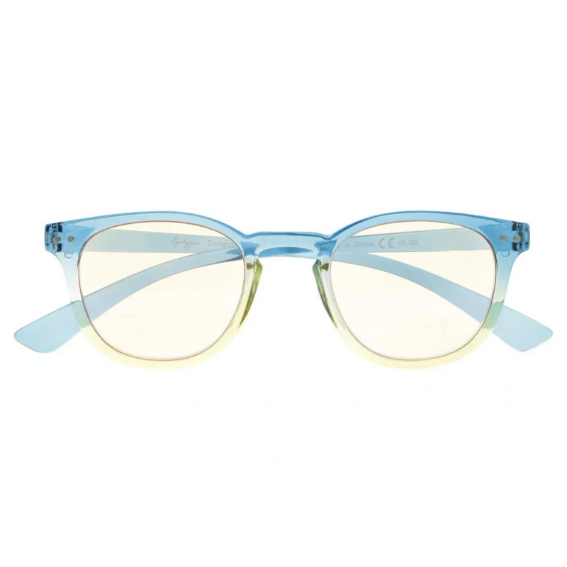 eyekeeper.com Oval Glasses Stylish Blue Light Filter Readers 1-CG144 Eyeglasses White Smoke Blue Yellow / without magnification,Blue Yellow / +0.50,Blue Yellow / +0.75,Blue Yellow / +1.00,Blue Yellow / +1.25,Blue Yellow / +1.50,Blue Yellow / +1.75,Blue Yellow / +2.00,Blue Yellow / +2.25,Blue Yellow / +2.75