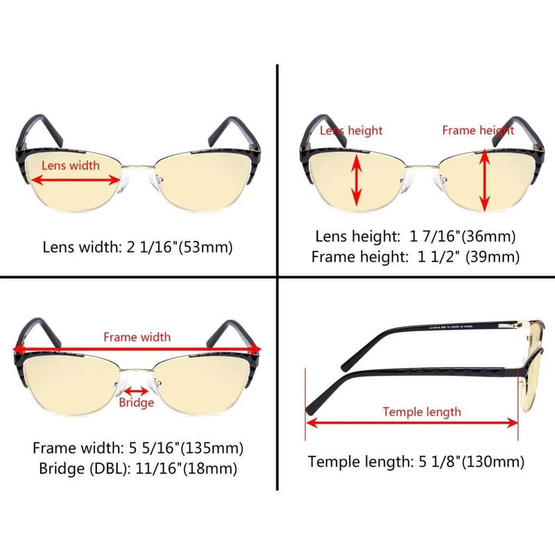 eyekeeper.com Stylish Cat-eye Blue Light Blocking Eyeglasses LX19016-BB60 Eyeglasses White Smoke Red / without magnification,Black / without magnification,Beige / without magnification
