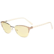 eyekeeper.com Stylish Cat-eye Blue Light Blocking Eyeglasses LX19016-BB60 Eyeglasses White Smoke Beige / without magnification