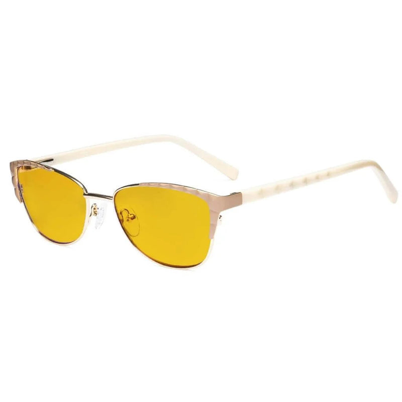 eyekeeper.com Stylish Cat-eye Blue Light Blocking Eyeglasses LX19016-BB90 Eyeglasses White Smoke Beige / without magnification